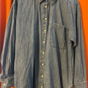 LOFT Men's Casual Blue Button Down Shirt